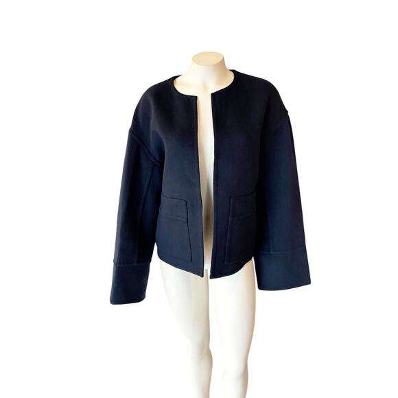 A.L.C. Finley Wool Jacket in Navy Scarf Attachment Small - Picture 6 of 16